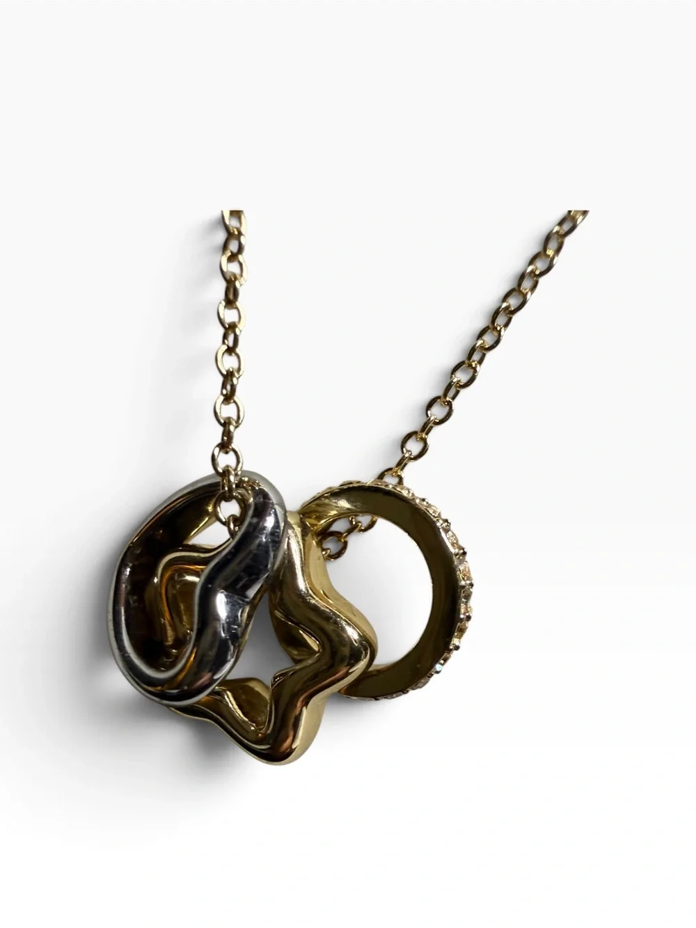 Coach Star Heart Rondell Necklace Gold Silver Crystal CY095